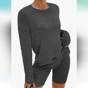 Women's Charcoal Gray Knit Lounge Set -NIP